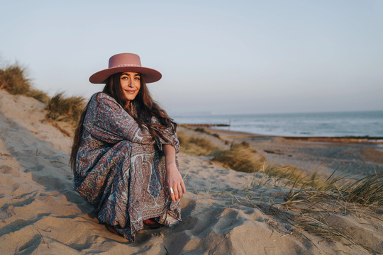 Florence Midi Dress - Powder Blue & Peach Paisley Floral Rayon All Sizes