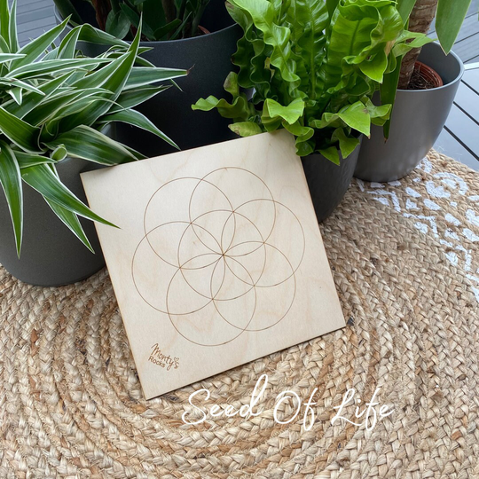 Seed Of Life Crystal Grid - 22cm Birch Ply Sustainable