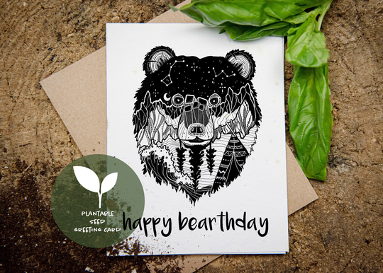 Birthday Greeting Card, Plantable Seed Eco Friendly Cards, Zero Waste Gift, Wildflower Sustainable Pnw