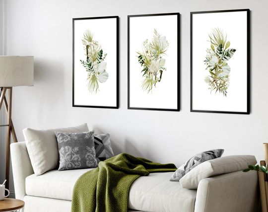 Home Decor, Wall Hanging, Set X 3 Prints, Office Decor, Living Room Wall Art Prints, Botanical Print, Botanical Herb Print