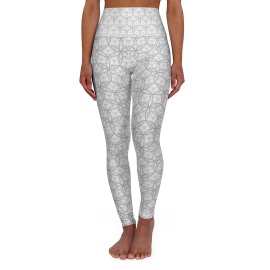 Flower Of Life High Waisted Yoga Leggings Spiritual Sacred Geometry Fitness Workout Pants Om Plant Medicine