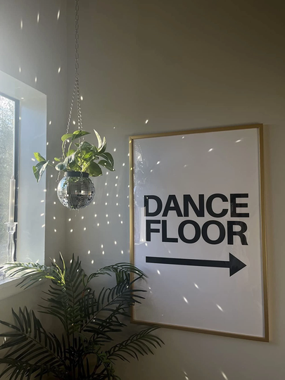 Hanging Disco Ball Planter, Mirror Plant Pot, Retro Round Funky Disco Vase, Creative Unique Wall Hanging Planters