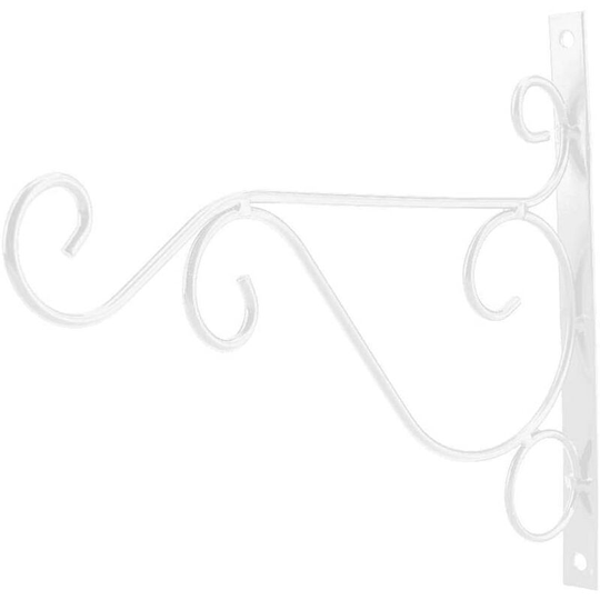 Bearsu - Wall Mounted Hanging Planters Bracket Metal Iron Holder Wind Chimes Lanterns Bird Feeder Flowerpot Hook for Garden Decoration (White)