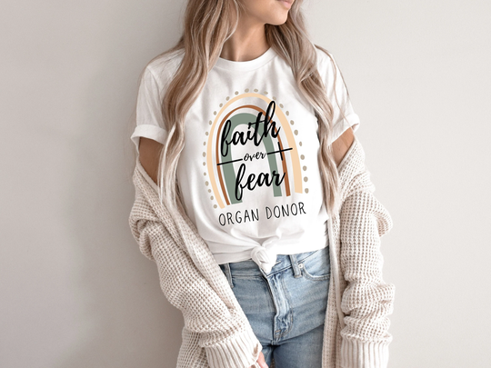 Organ Donor Gift, Donation Awareness Tee, Faith Over Fear Transplant Shirt