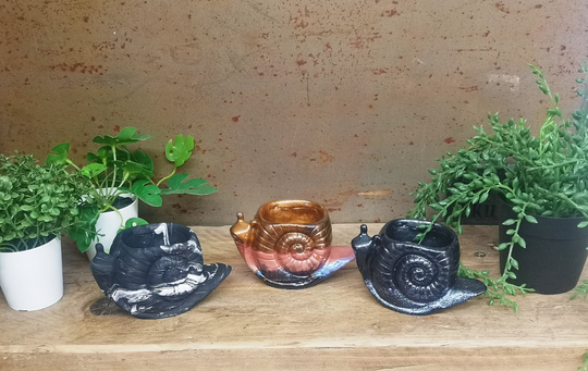 Snail Pot, Planter, Resin Pot