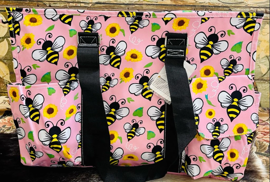 Busy Bee Zippered Caddy Organizer Large Tote Bag