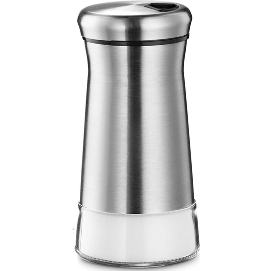 Fvbjd - Salt and Pepper Shakers set - Spice Dispenser with Adjustable Pour Holes - Stainless Steel & Glass