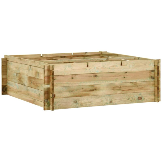 Garden Raised Vegetable Bed Impregnated Pinewood 120x120x40 cm Vidaxl Brown
