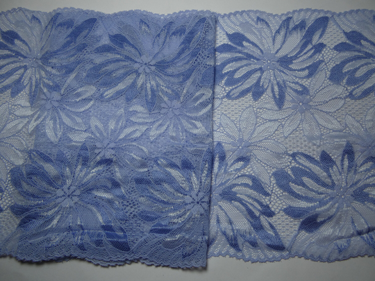 The Place For Lace - 2 Metres Beautiful Powder Blue Two Tone Soft Stretch Trim 8.75
