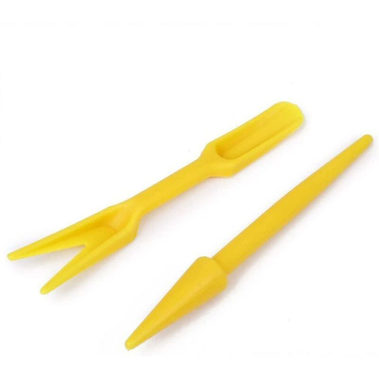 Mini Seed Planting Dibber Shovel Seedling Planting Transplanter Plastic Transplanting Shovel Garden Planting Hand Tools Yellow2pcs