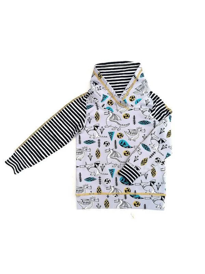 Organic Toddler Dragons Top, Unisex Kids Cowl Neck T-Shirt. Size 2 To 3. Ready Ship. Clothes. Little Knight in Training