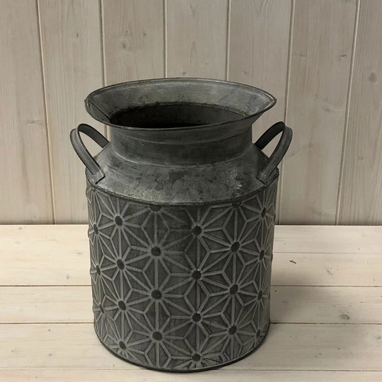 Aged Grey Churn/Zinc Jug Metal Milk Churn Zinc /Gift For Mum Dad Flower Vase Jug Garden Tin Watering Can