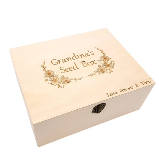 Personalised Gardening Gift - Seed Box For Grandma, Grandad. Name & Message. Mum, Birthday, Anniversary. From Grandson, Granddaughter