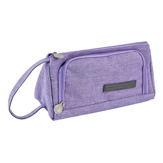 Pesce - Big Capacity Pencil Pouch Holder Canvas Marker Pen Case Zipper Organizer Stationary Bag School Supplies Teen Student Girls BoysPurple