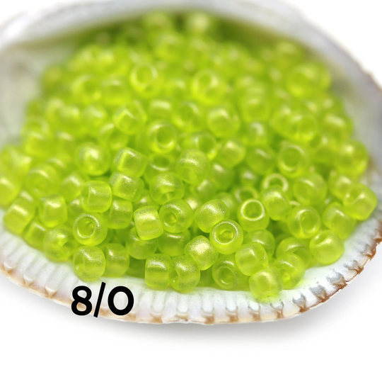 Golden Green Toho Seed Beads Size 8/0 Hybrid Sueded Gold Transparent Lime Green Y620 Rocailles 10G - S123
