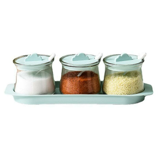 Kitchen Spice Jar Set with Household Storage Seasoning Jar, Blue