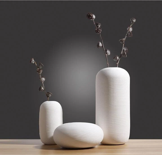 Minimalist Vase, Flower Cabinet Decorations Chinese Style Antique Vase, Decorative Handmade Vase, Simple White Ceramic Vase