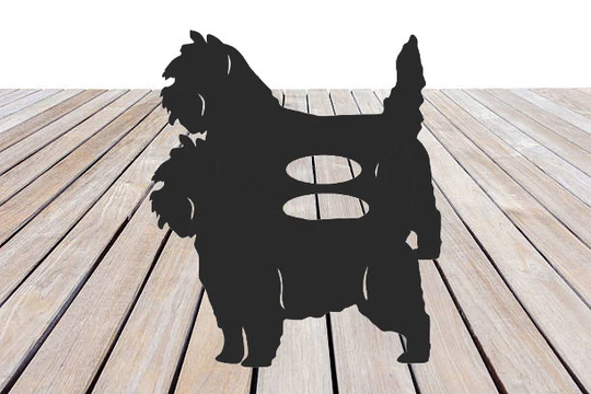 Cairn Terrier Garden Planter - Metal Outdoor Black Ornament