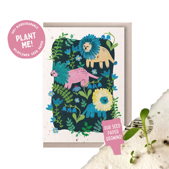 Flower Lions Plantable Card/Seed 100% Native British Wildflowers