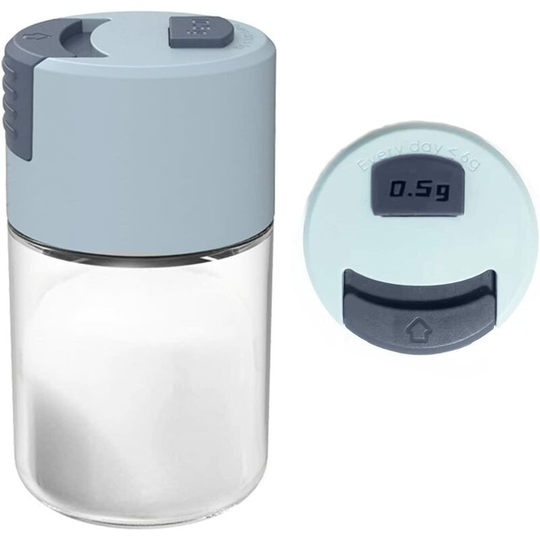 Measure the salt and pepper blender with accurate ration, 1/8 teaspoon (0.5g) each time, quantitative spice dispenser, airtight transparent glass