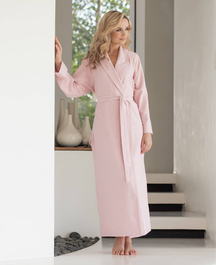 Women's Powder Pink Two Fold Flannel Robe