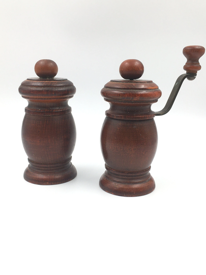 California Redwood Salt Shaker & Pepper Grinder - Solid Redwood, Large Capacity Works Great