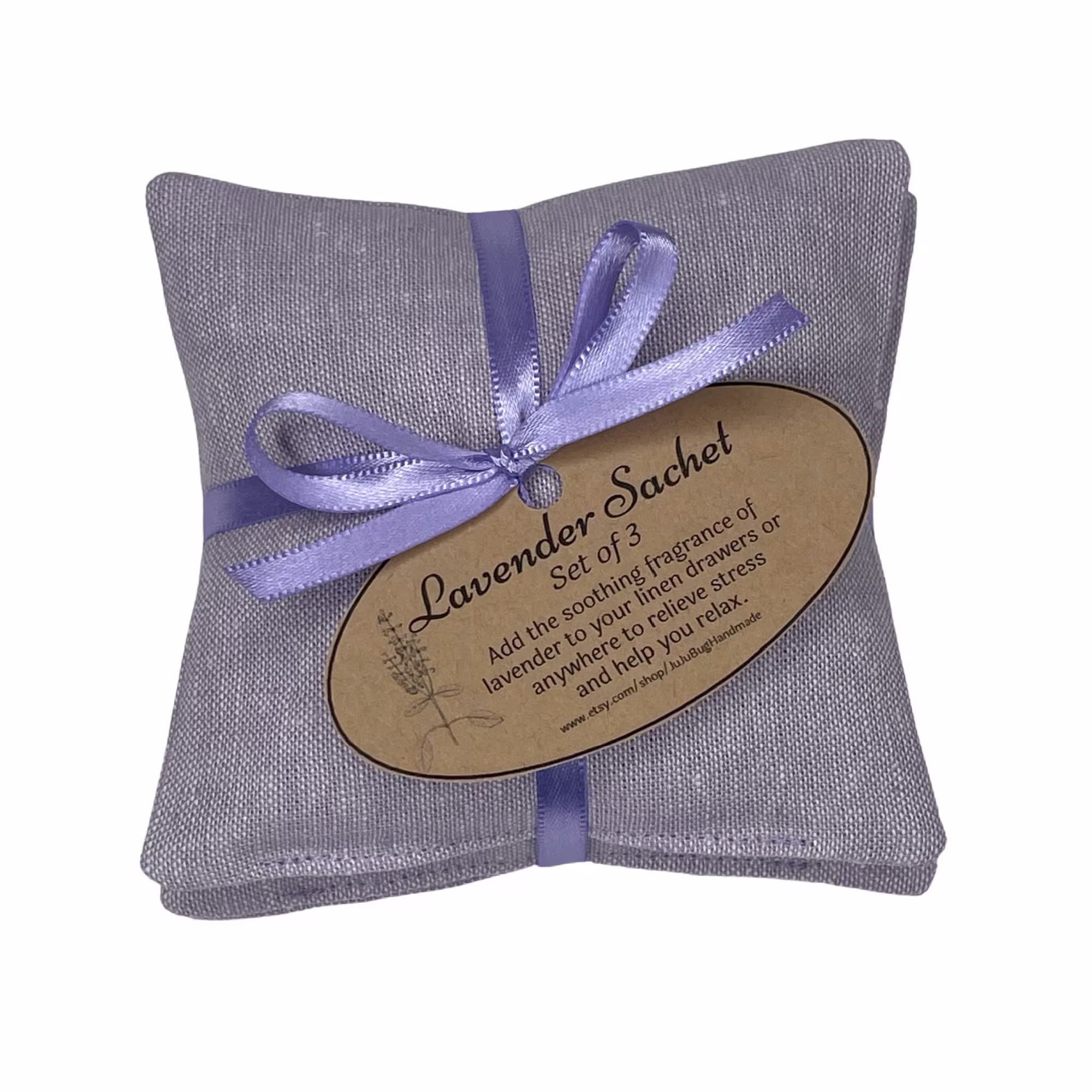 Lavender Sachet Set Of 3, Linen Sachets For Drawers, Natural Dryer Sachet, Gift Friend