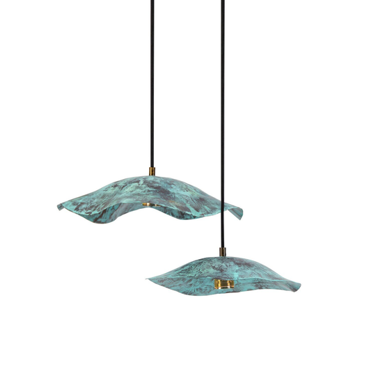 Organic Shaped Oxidized Copper Pendant Lamp, By Tisja