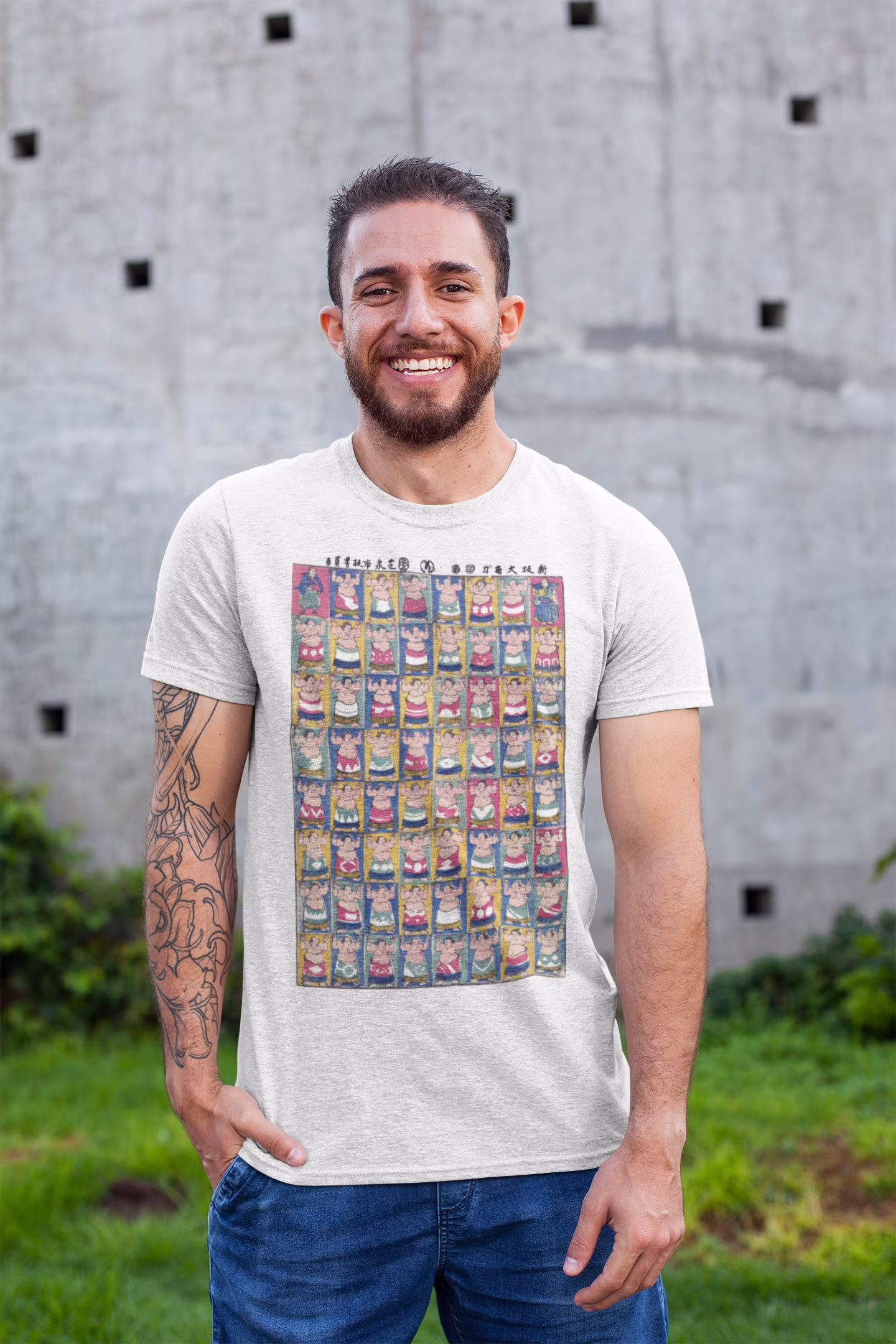 Sumo Wrestlers - Unisex Organic T-Shirt, Vintage Style Art T-Shirt