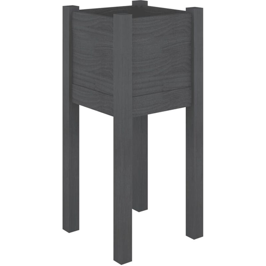 Garden Planter Grey 31x31x70 cm Solid Pinewood Vidaxl Grey