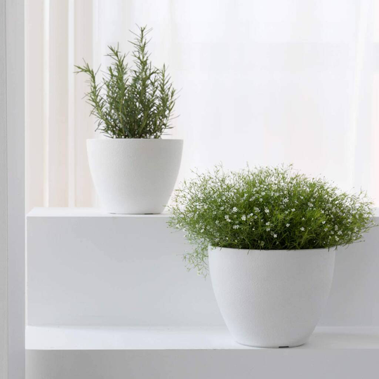 Pack Of Two Modern Planters Pots With Drainage Holes