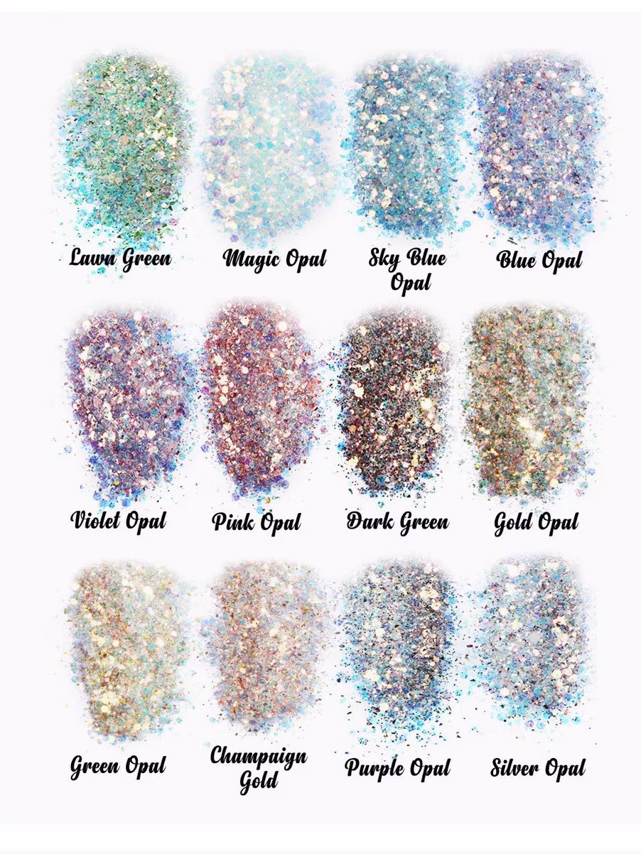 Opal Chunky Glitter, Craft Glitter Powder For Resin/Tumblers/Slime, Iridescent Sequins