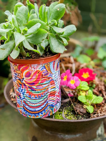 Upcycled Metal Plant Pot, Printed Planter, Upcycled Pot, Small Choose Your Design