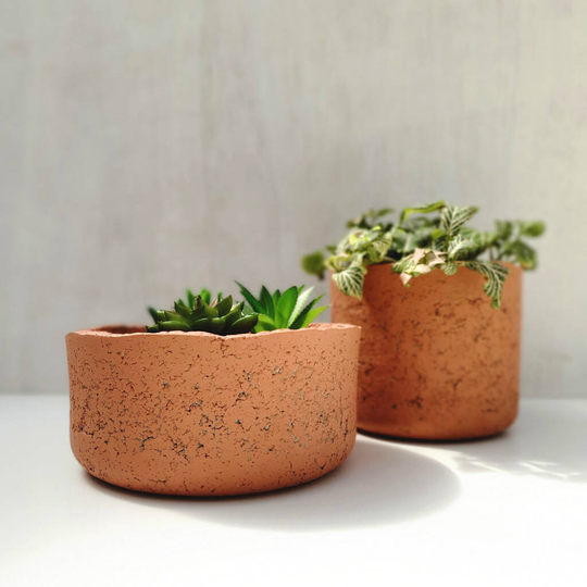 Sunset Concrete And Recycled Paper Bowl Planter