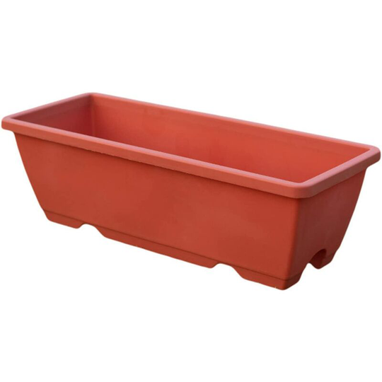 Echoo - Rectangular pp plastic planter with Cato watering - For growing flowers, vegetables, fruits - Red