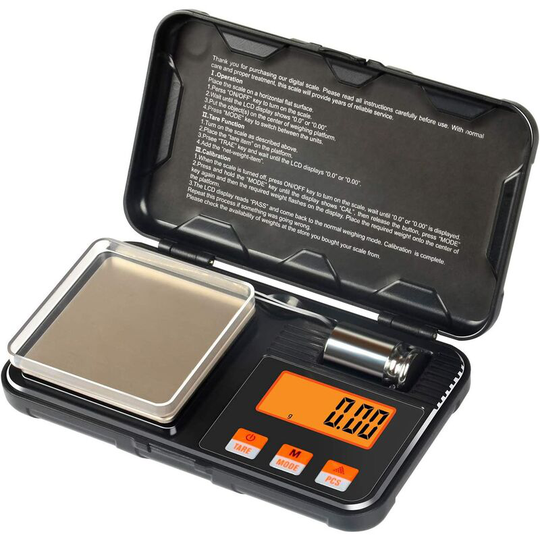 Einemgeld - Digital Pocket Scale 200g/0.01g Mini Scale with Calibration Weight 6 Units High Accuracy Multifunction for Jewelry Coffee Powder Medicine