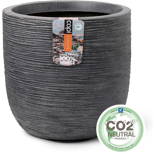 Egg Planter Waste Rib 35x34 cm Grey Capi - Grey