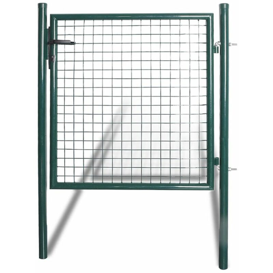 Topdeal - Single Door Fence Gate Powder-Coated Steel VDTD04254