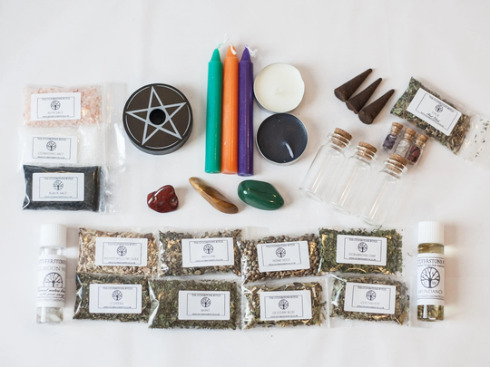 Baby Witch Kit 2 - Witchcraft , Spell Kit, Starter Beginners Solitary, Hedge, Wicca, Casting, Candles, Herbs, Apothecary Set