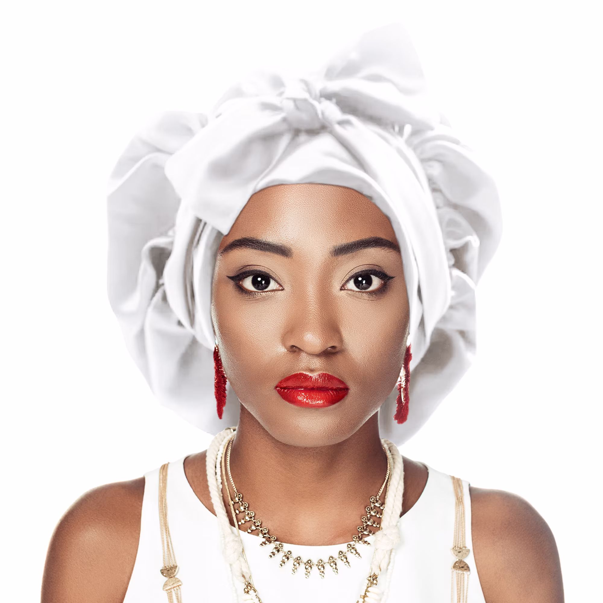 Silky Double Satin Non Slip®Tie Powder White Night Sleep Scarf Hair Bonnet Adjust Edge Control Extensions Natural Free Pouch Washable