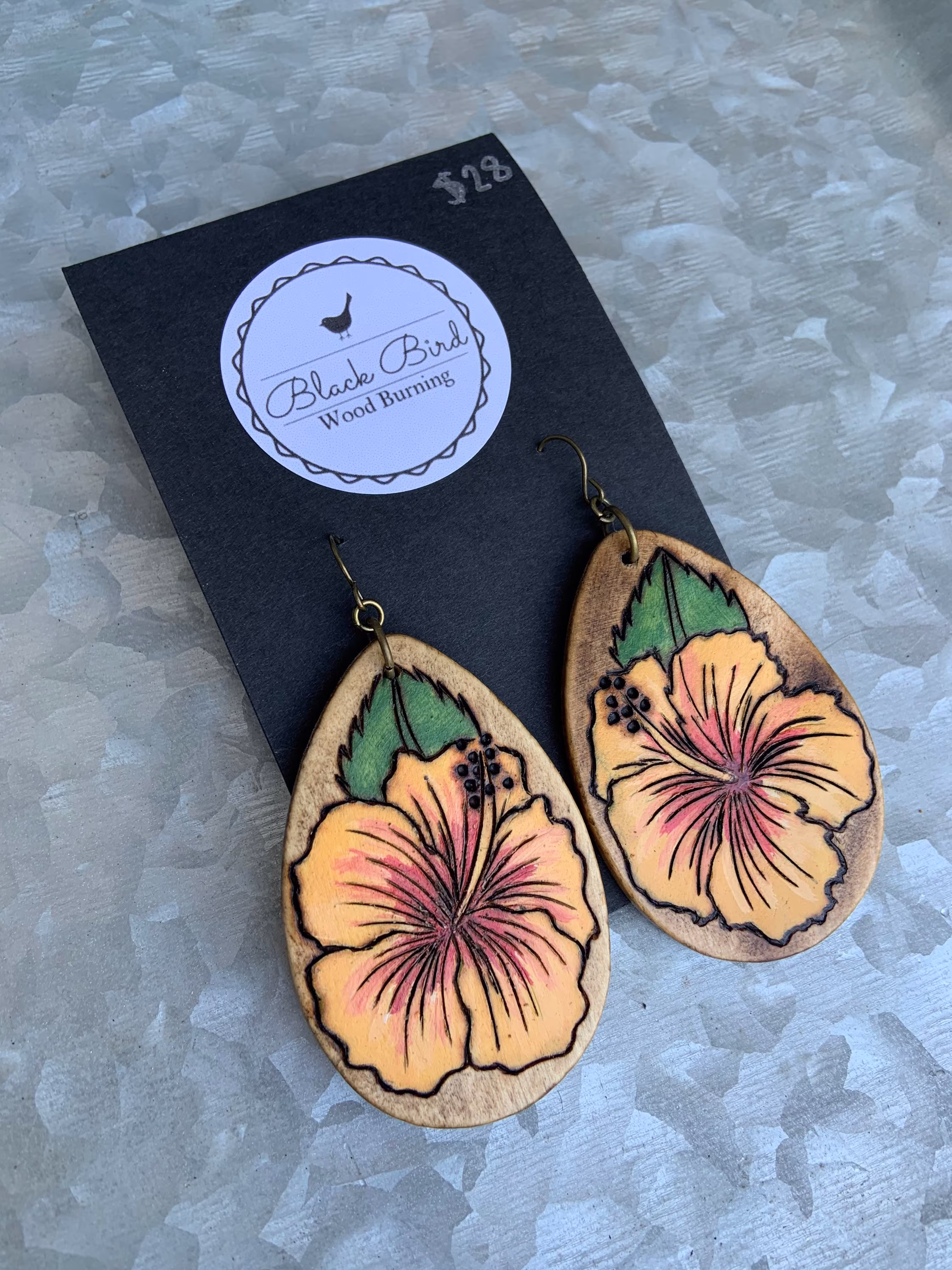 Handmade "Hibiscus Teardrop