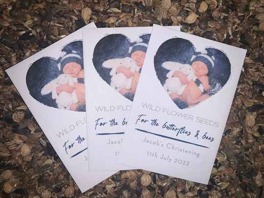 Personalised Seed Packets Envelopes For Christening, Baptism, Birthday, Baby Announcement