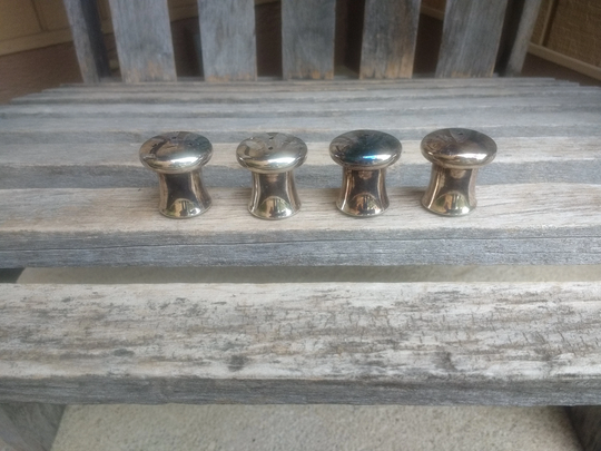 Vintage Italian Silver Plated Salt & Pepper Shakers Retro Kitchen Dining Decor | 2 Total Set Of 4 Made in Italy