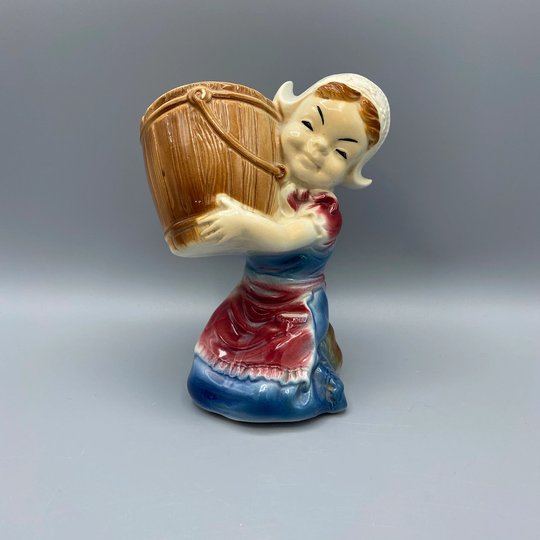 Royal Copley Dutch Girl With Bucket, Indoor Planter