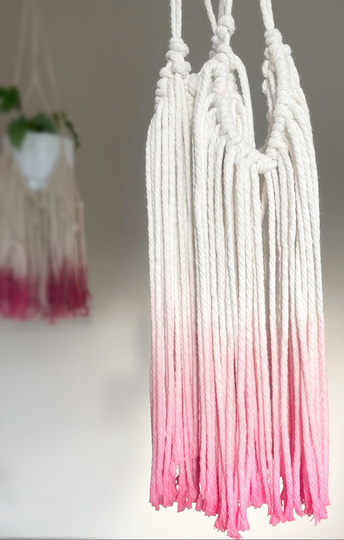 Indoor Ceiling Plant Hanger, Macrame Ombre Holder, Boho Hanger