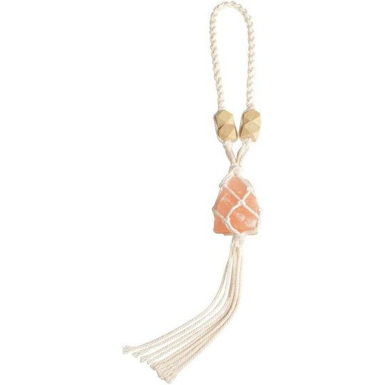 Handmade Car Ornament Car Decor Himalayan Salt Healing Crystals Hanging Ornaments