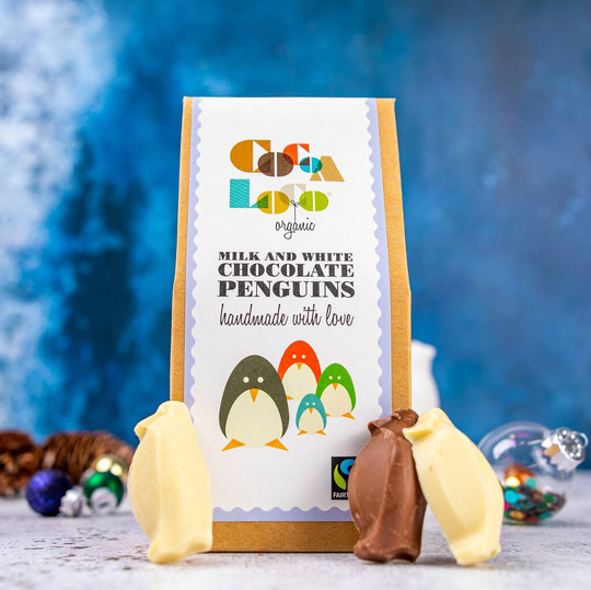 Organic Milk And White Chocolate Penguins