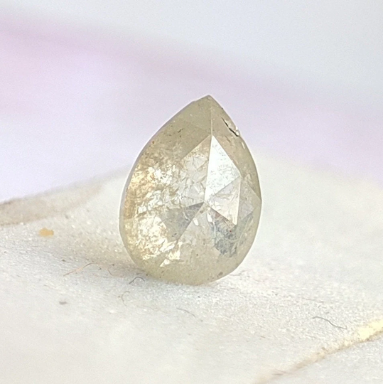 0.40 Cts Salt Pepper Diamond Rose Cut Pears, Natural Diamond Shape Beads , Loose Pears 4x5.3mm Jewelry Das6786 Dc