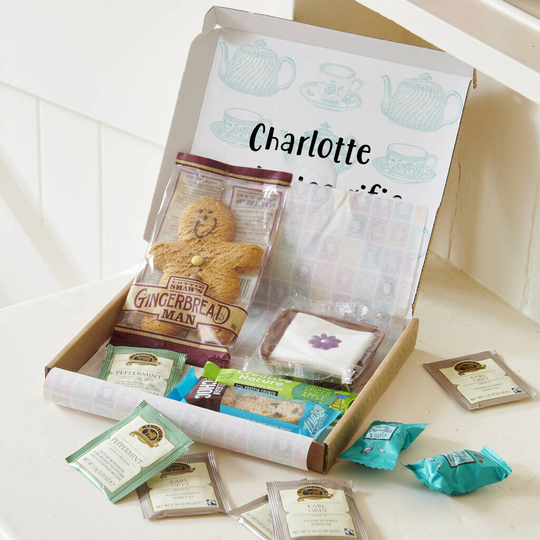 Personalised Tea Lovers Letterbox Hamper, Letterbox -Post Through Your Letterbox-Tea Gift , Customised Hamper, Christmas Hamper