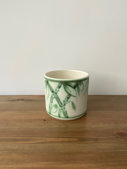 Vintage Bamboo Design Poole Pottery Hand Painted Indoor Plant Pot Holder